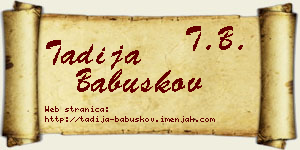 Tadija Babuškov vizit kartica